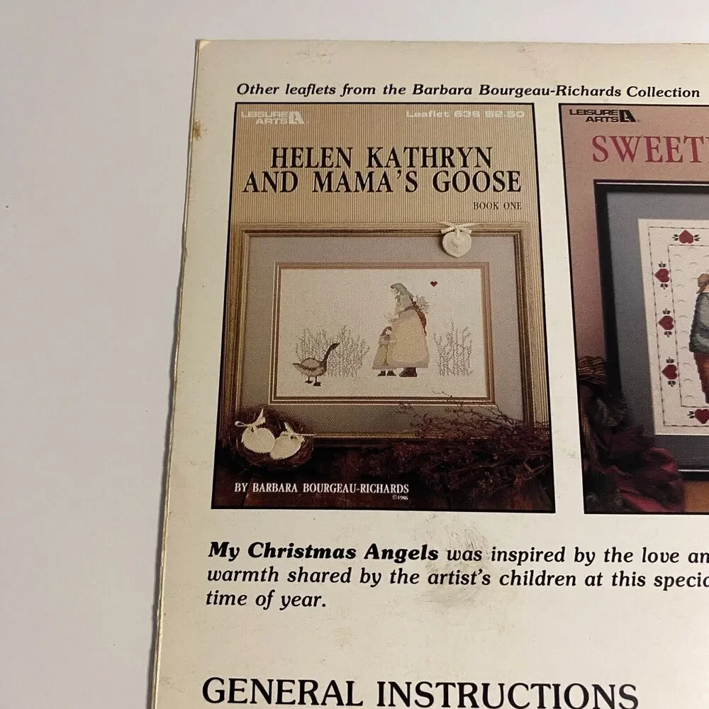 VTG 1989 My Christmas Angels Leisure Arts Leaflet #736 Book 4 Cross Stitch